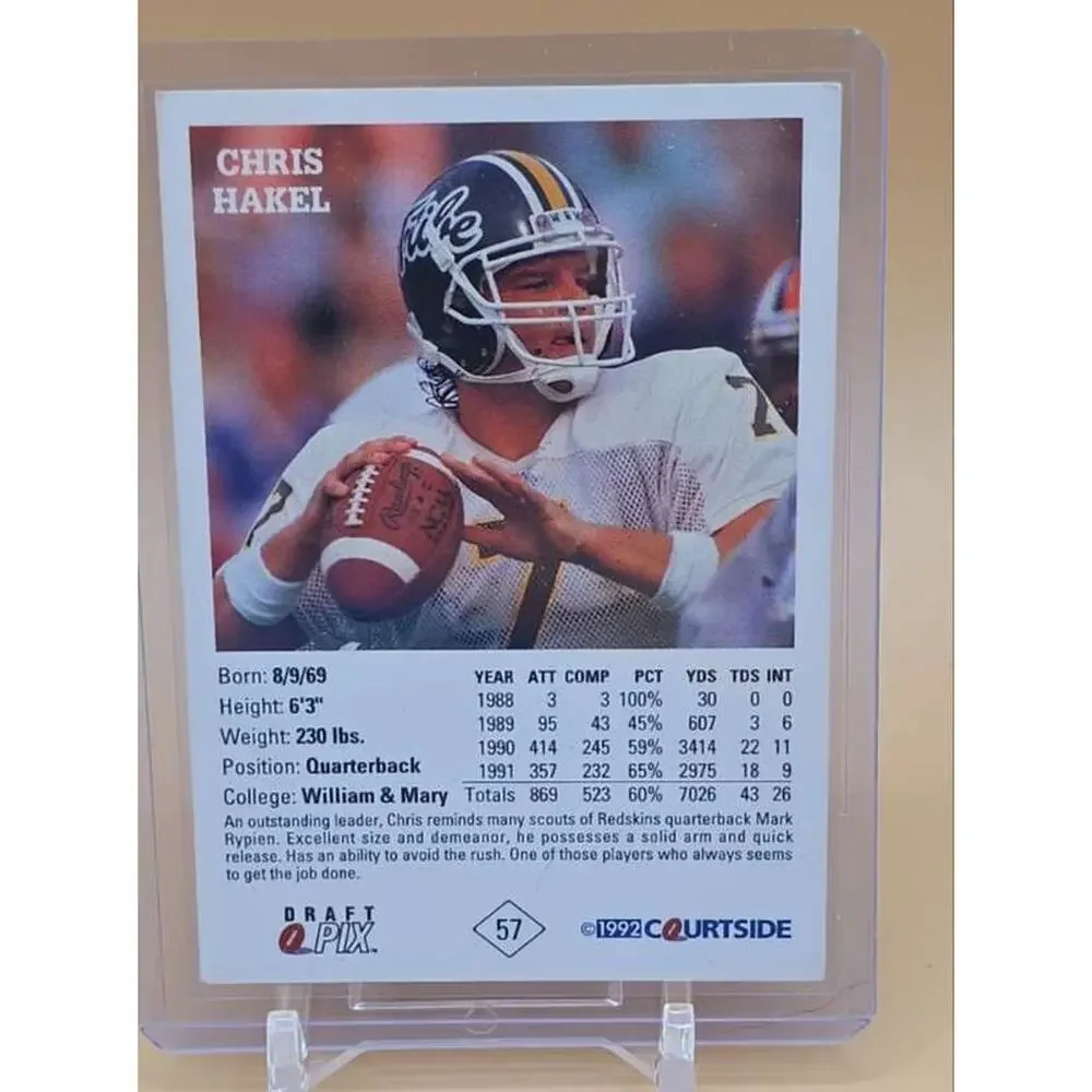 1992 Courtside Draft Pix #57 Chris Hakel Card